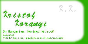 kristof koranyi business card